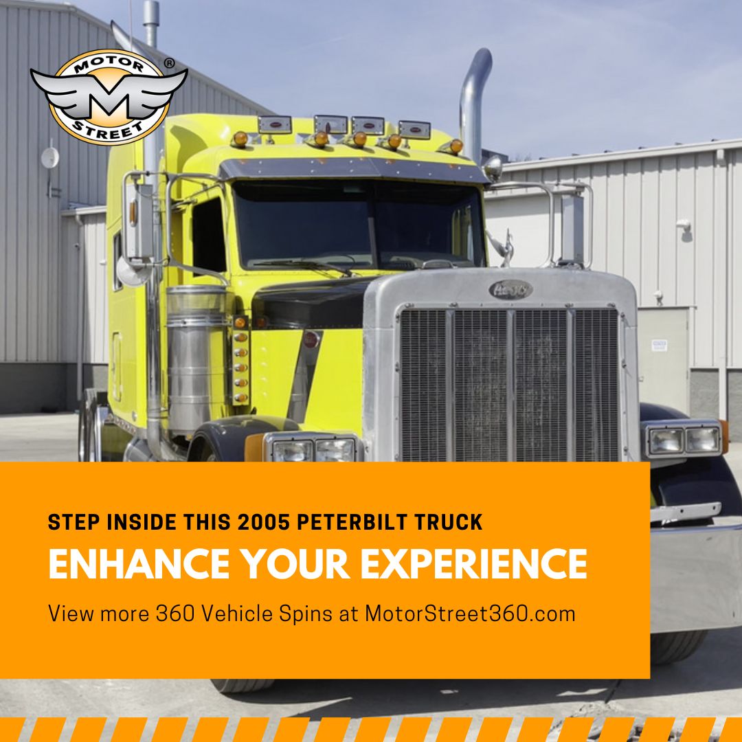 vpix360's tweet photo. Step inside this 2005 Peterbilt Truck with the help of MotorStreet®. Navigate between slide show gallery, exterior 360s, interior 360s, and more. Contact Sales to learn more about MotorStreet®!

https://t.co/m7nlERVJZf
#peterbilt #photography #truckdealership #truckmarketing https://t.co/LnUjip9O6i
