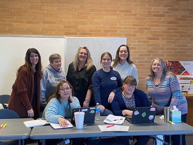 1st grade teachers in the Emmett School District met to collaborate on a Standards Based Report Card (which is detailed information on a student's level of mastery on a given standard).  

We love to see our staff working hard to improve student achievement!