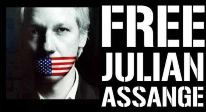WeActRadio's tweet photo. #FreeJulianAssange #Assange
is the face of #FreeSpeech 
He is guilty of reporting facts about America's #WarCrimes
"The whole system needs restructuring." #MLKeveryday
"Wars are started by lies. Peace can be started by truths." - #julianassange #weactradio #dosomething #staywoke https://t.co/l7YkUv2Go0