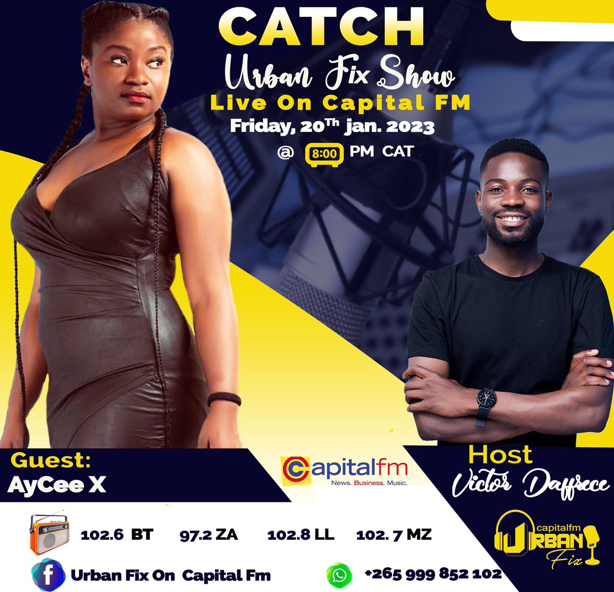 AyCeeX's tweet photo. Gonna be live on @CapitalFMMw from 8PM on the #UrbanFixShow with Victor Daffrece #GoKonko https://t.co/khAJQHw4Ex