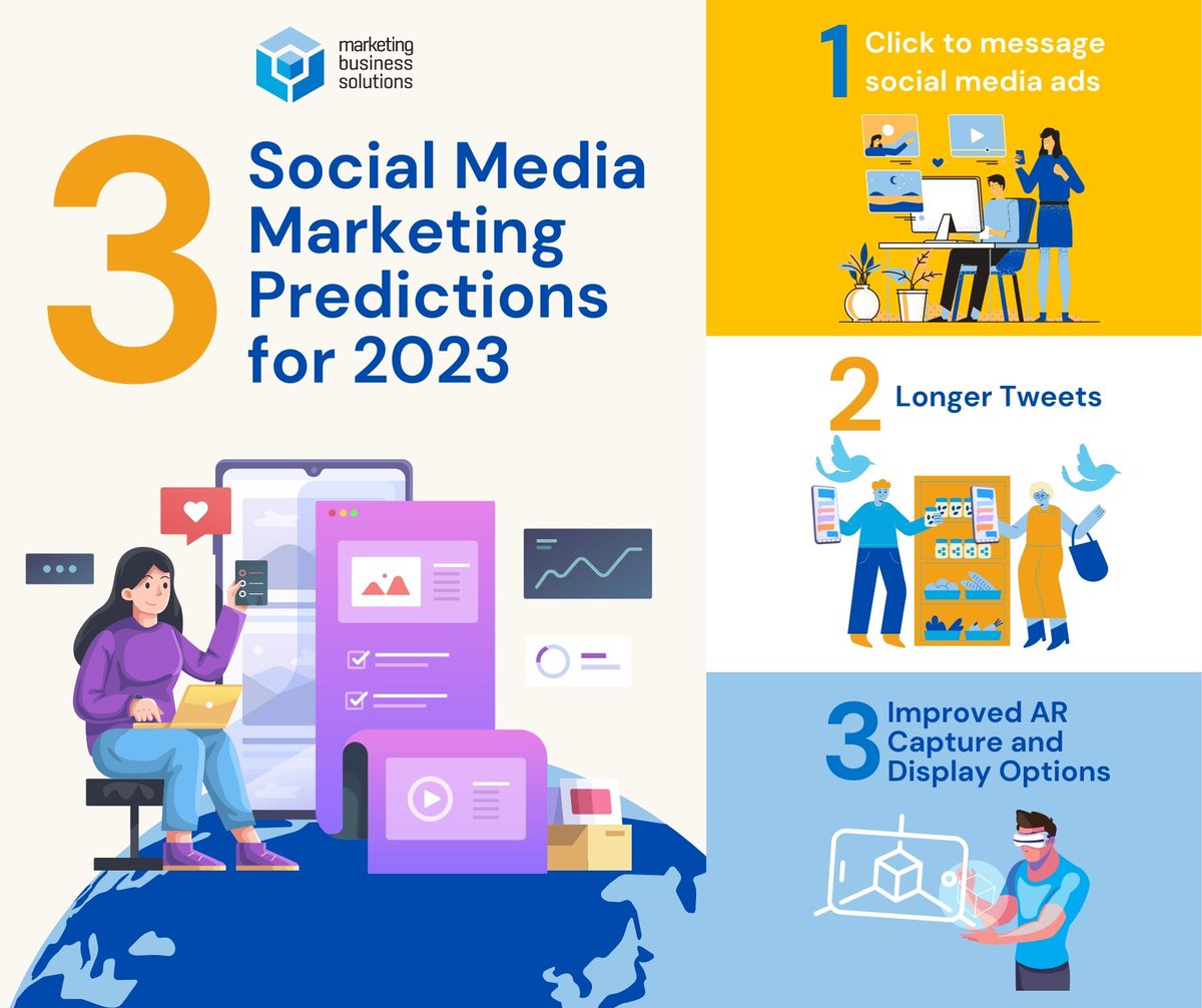 MBSManaged's tweet photo. 2023 will be an exciting year for social media marketing, but with a new year comes new trends to master. MBS has some predictions on what might trend in 2023. 

#marketing #socialmediapredictions #marketingupdates #socialmediatrends #socialmedia2023 https://t.co/hI3mNPwJHU