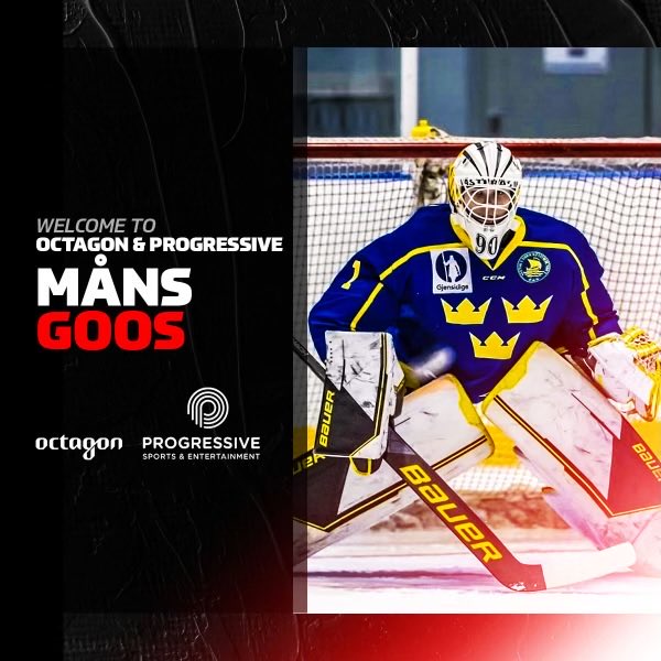 A big welcome to new client Måns Goos on joining the @Octagon and ⁦@Progressive_SE⁩ families. The 6’5” goalie is considered one of the top prospects for the #2025NHLDraft.