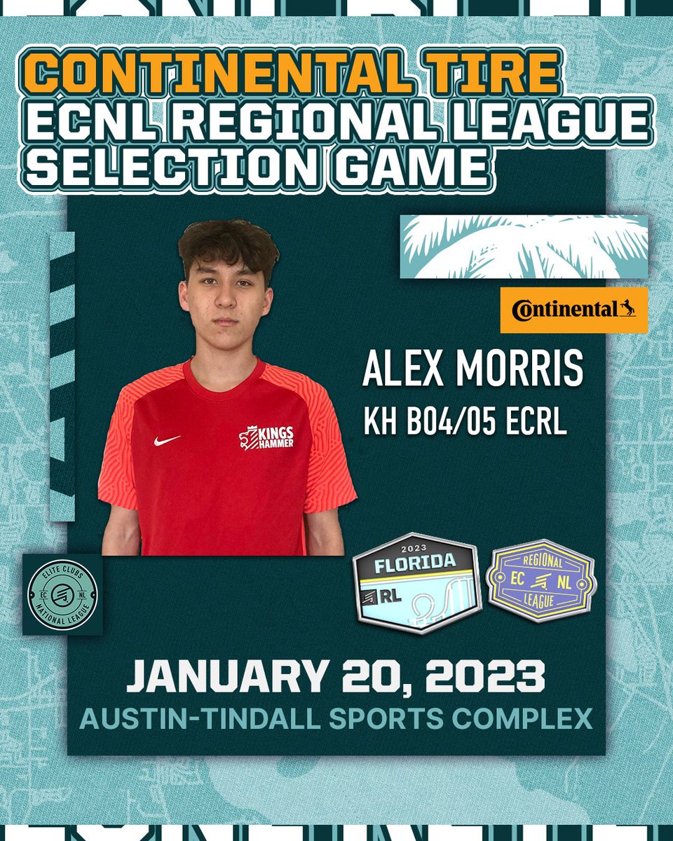 Representing #KingsHammer on the big stage. Congratulations to Alex Morris on being selected to participate in tonight’s <a href="/ECNLboys/">ECNL Boys</a> Regional League Selection Game. Great job, Alex! 👏👏