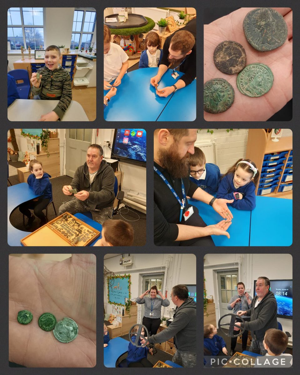 We were so lucky to have Mr. A’Hearn visit us in class to show us his Celtic and Roman artefacts. It was amazing to have history in our hands from thousands of years ago. Diolch yn fawr, Mr. A’Hearn #RomanCoins #CelticJewellery