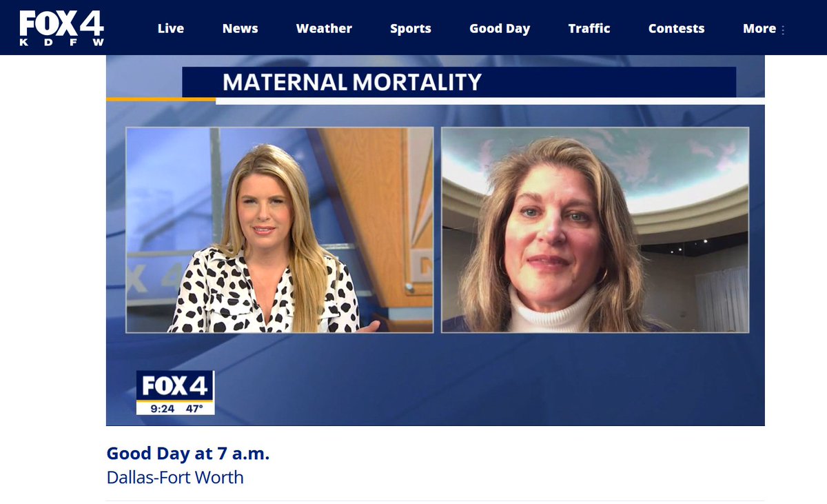 preeclampsia's tweet photo. Big thanks to the @GoodDayFox4 team for spotlighting what #Texas is doing to fight maternal mortality and morbidity from hypertension in pregnancy in the state on the news this morning with @Eleni_Z_Tsigas #TexasAIM #preeclampsia #TexasDOH https://t.co/NWcmJSCe2L