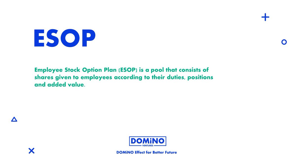 DominoVentures's tweet photo. ESOP is an employee benefit plan that enables employees an ownership interest in the form of shares at the company they work for 🤝🏻📊
ESOPs encourage employees to work towards growing the company 📈
#DOMiNODictionary #ESOP #entrepreneurship #entrepreneurslife https://t.co/8RErxqWl0u