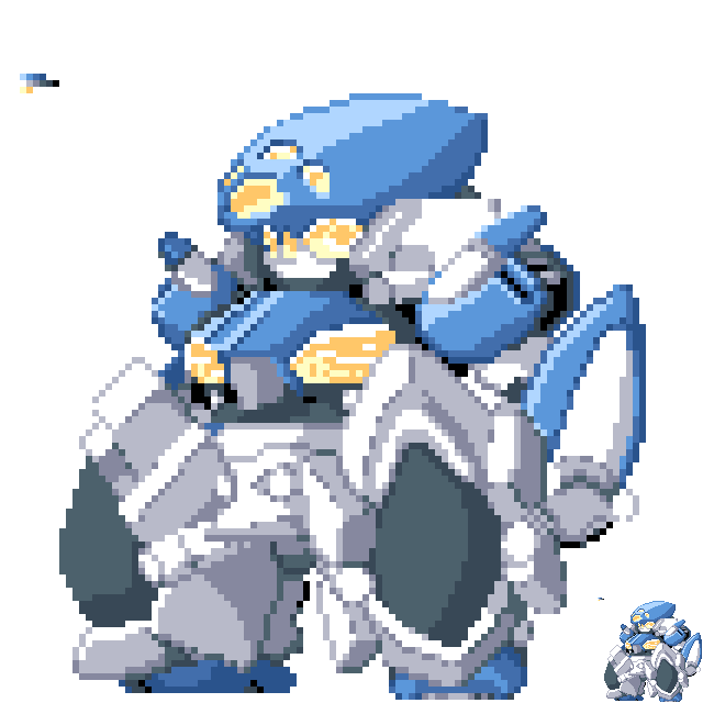 結構いい感じにドット絵にできたかな?潰して映えるようにデザインしたところはあるけどこれ動かせたら楽しいんじゃないかな 