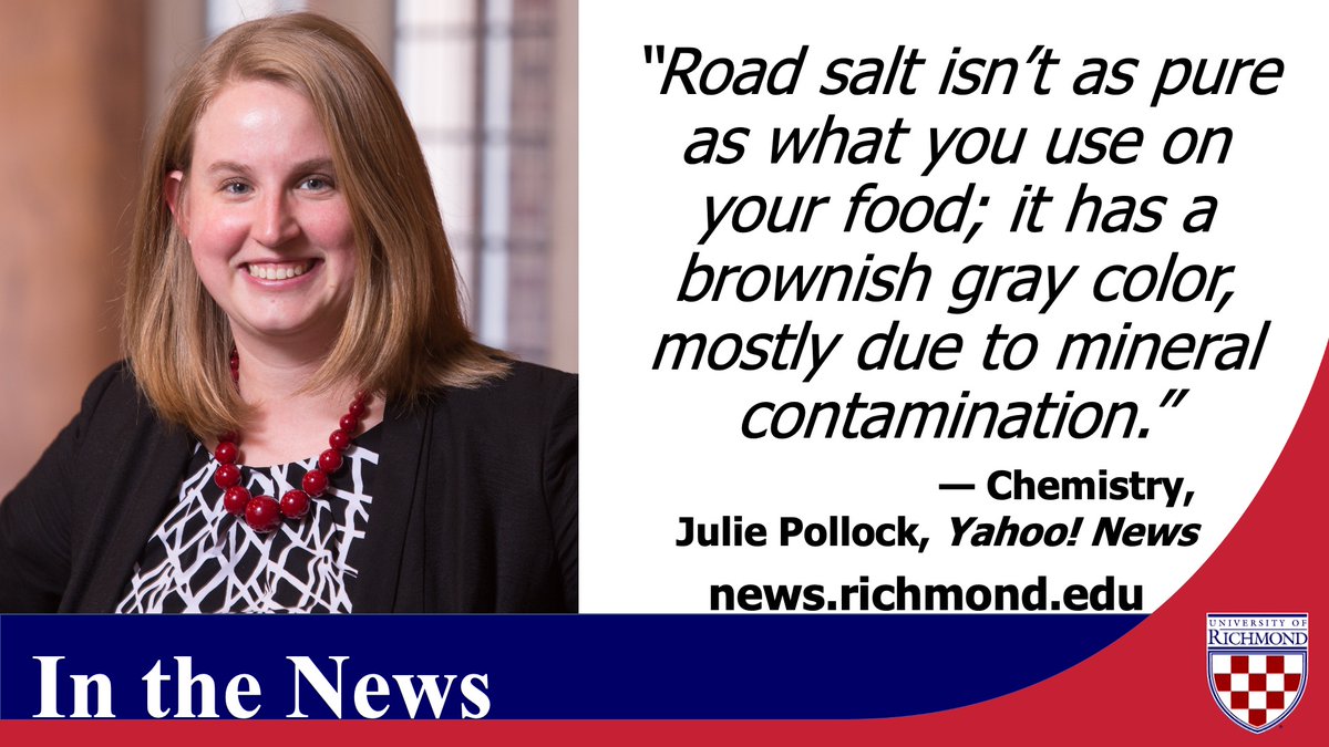 Chemistry professor Julie Pollock (@julieapollock) authored this piece picked up by @YahooNews and originally published in the @ConversationUS about #RoadSalt. https://t.co/X70CO8q5vQ https://t.co/lHqmhlRNII