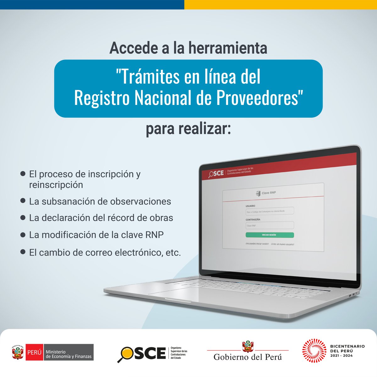 OECEPeru's tweet photo. 😉#NoTeCompliques con tus trámites en el RNP | 🧏🏽♀️Usando nuestra potente #HerramientaDigitalOSCE, podrás realizar, de manera superrápida y fácil, tu proceso de inscripción, reinscripción, subsanación, declaración del récord de obras, modificación de la clave RNP, etc. https://t.co/G6xWzdnJrJ