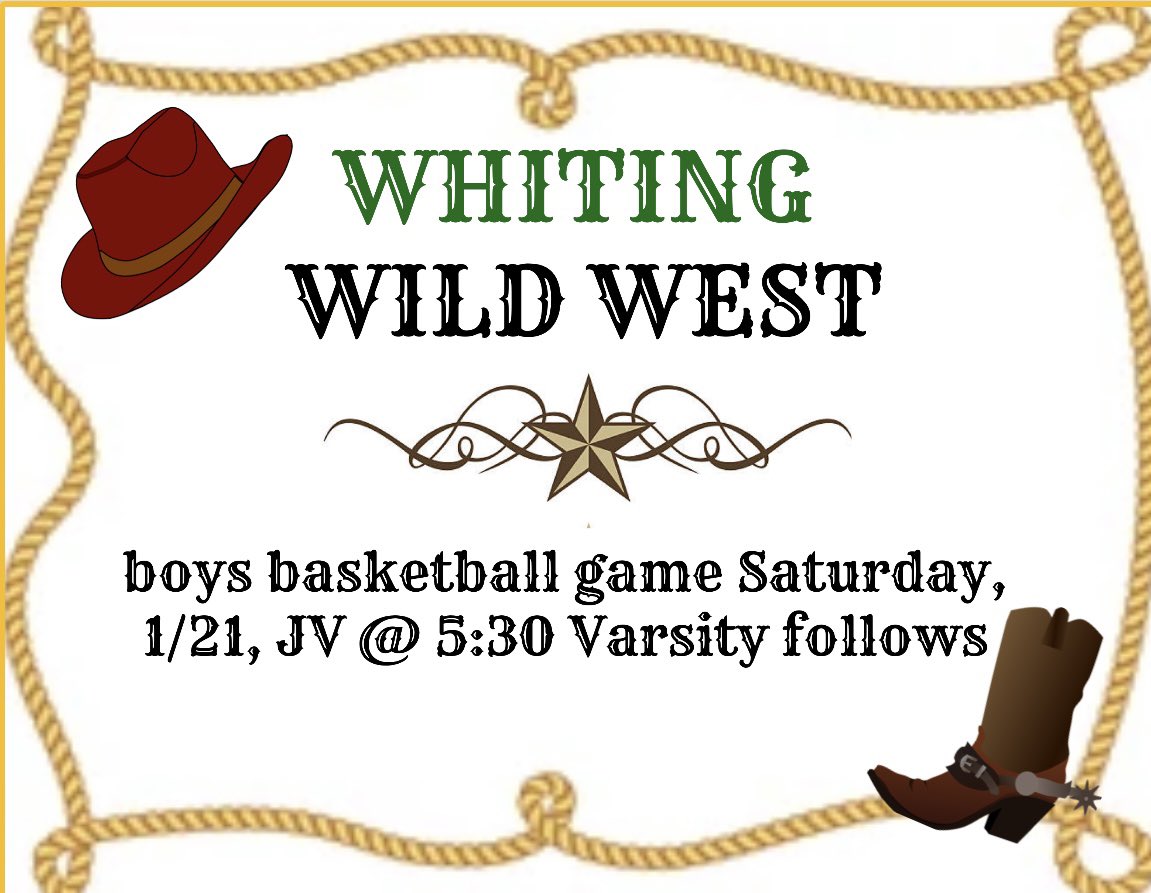 WhsOilpit's tweet photo. BOYS BASKETBALL GAME 1/21 @ 🏠 THEME IS WESTERN!!🤠 come out and support our OILERS💚💚 https://t.co/dcL0dMGx2e