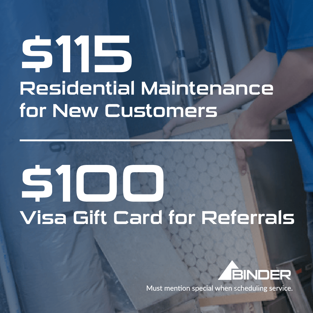 Becoming a new Binder customer has several perks, including these sweet deals!

#heatingandcooling #heatingservice #hvaccompany #hvacservice #furnacerepair