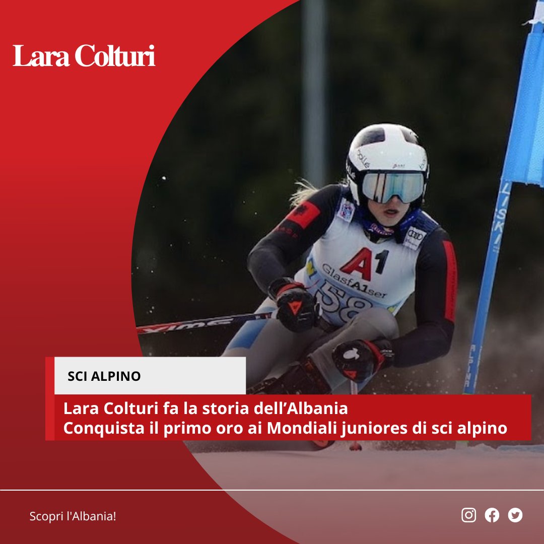 AlbNews's tweet photo. Sci alpino, Lara Colturi fa la storia dell’Albania: campionessa del mondo juniores di superG

Lara Colturi scrive la storia dell’Albania conquistando il primo oro di sempre ai Mondiali juniores di sci alpino, che sono in programma a St.Anton. https://t.co/b1R8mSoHmK