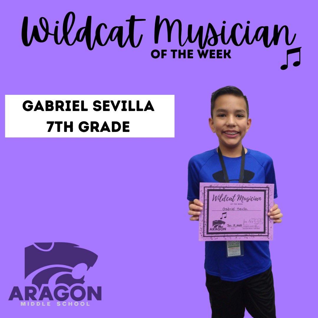 aragonorchestra's tweet photo. Congrats to Gabriel on being named Wildcat Musician of the week! Gabriel is a cello player in our Philharmonic Orchestra! #cello #aragonorchestra https://t.co/J4voEp1fVD