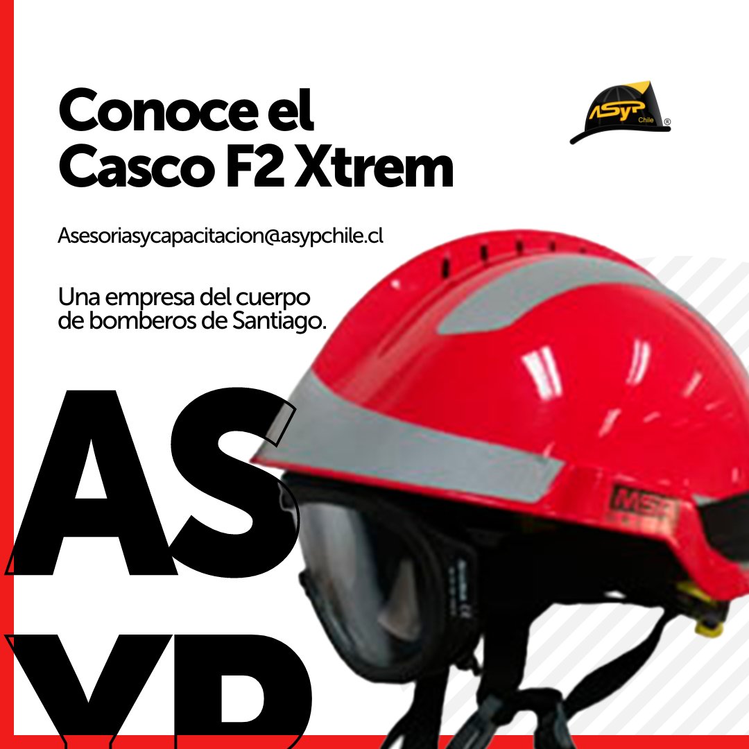ASPChile's tweet photo. El casco F2 Xtrem cumple todas las expectativas de los bomberos enfrentando cualquier accidente.  El nuevo sistema de ajuste rápido de este producto, llamado sistema Ratchet. 

Ingresa a https://t.co/6t6qav8Spi 

#ASyP #Bomberos #Capacitaciones #Asesorias #Seguridad #Prevencion https://t.co/jO63DaoMLc