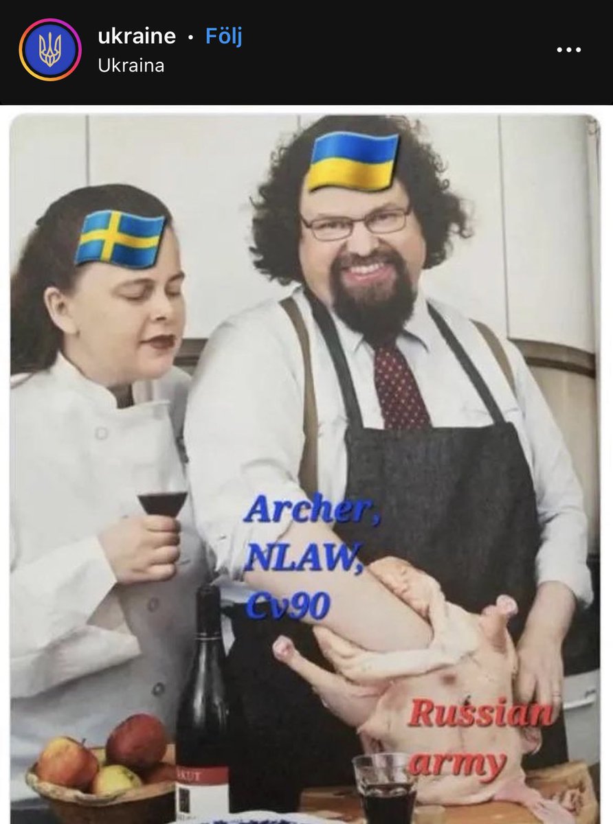 JoakimRonning's tweet photo. Man hatar inte direkt den här bilden Ukraina lagt upp efter svenska regeringens beslut att skicka Archer. https://t.co/bsdtPyMmp7