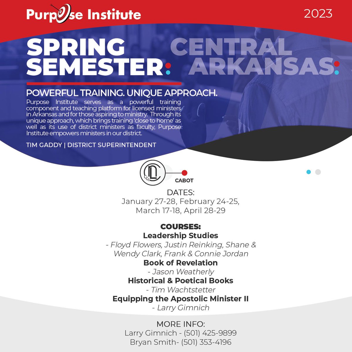 Our spring semester starts in just one week.