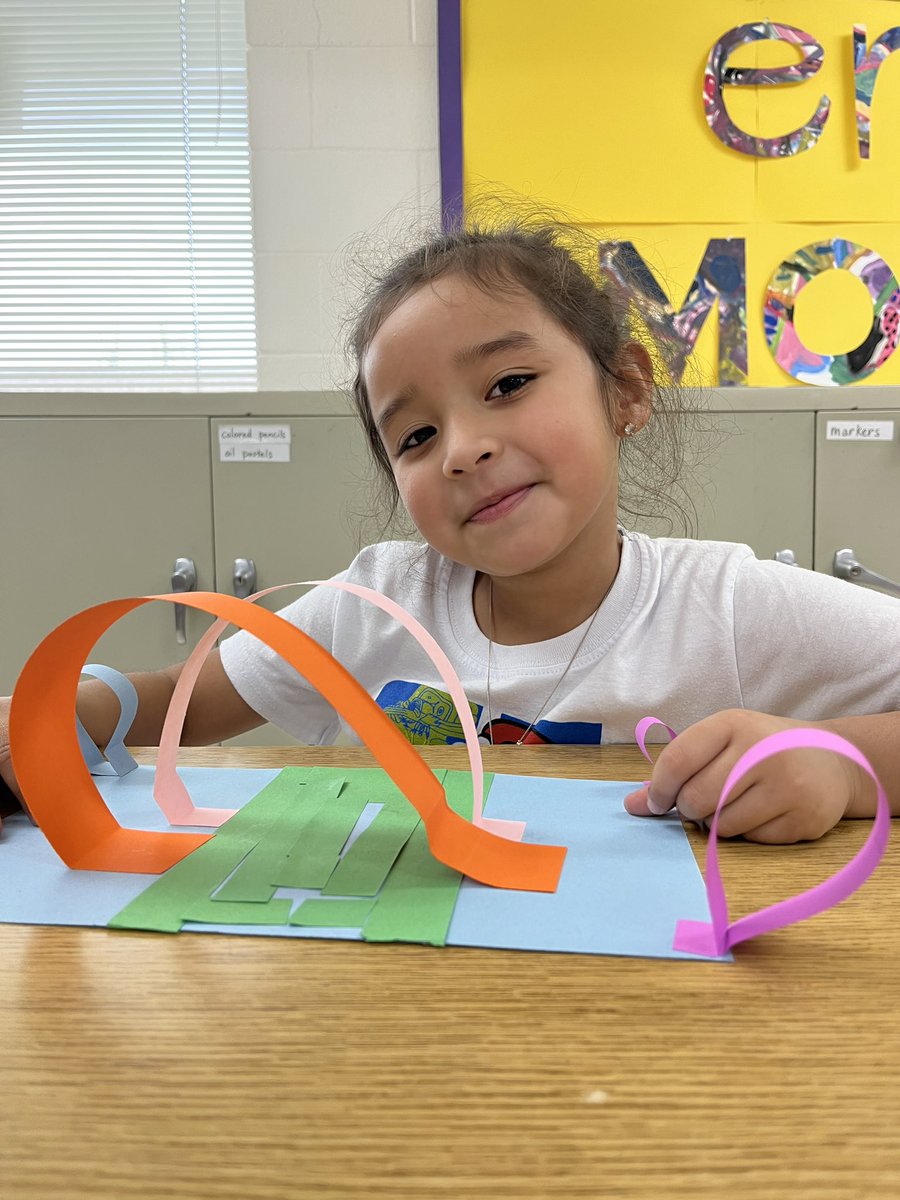 Kindergarten has begun sculpture! They are exploring how to turn the paper from 2-D to 3-D and making imaginative work.