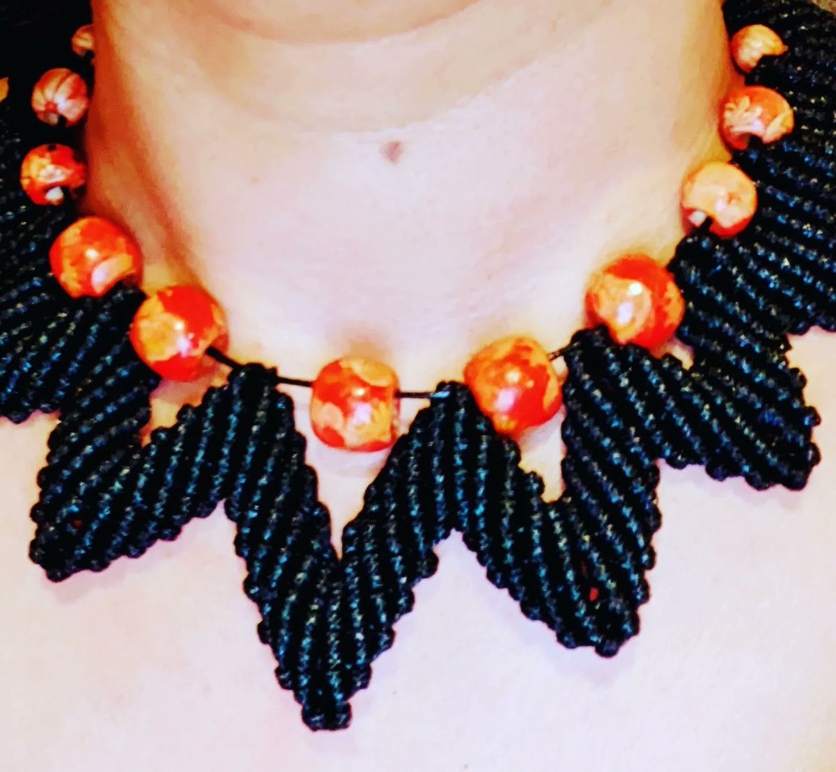 NightingaleNote's tweet photo. before finalizing the work
Pic 5 - quality check approved final work in neutral and pop out color contrasting beads.
#macramenecklace #nacramemaker #macrameartist #macramejewelry #macraweave #macramepattern #earthfriendly #buyhandmade #gifthandmade #ArtinCrochet #forcharity
2/2 https://t.co/5AJSI148Wz