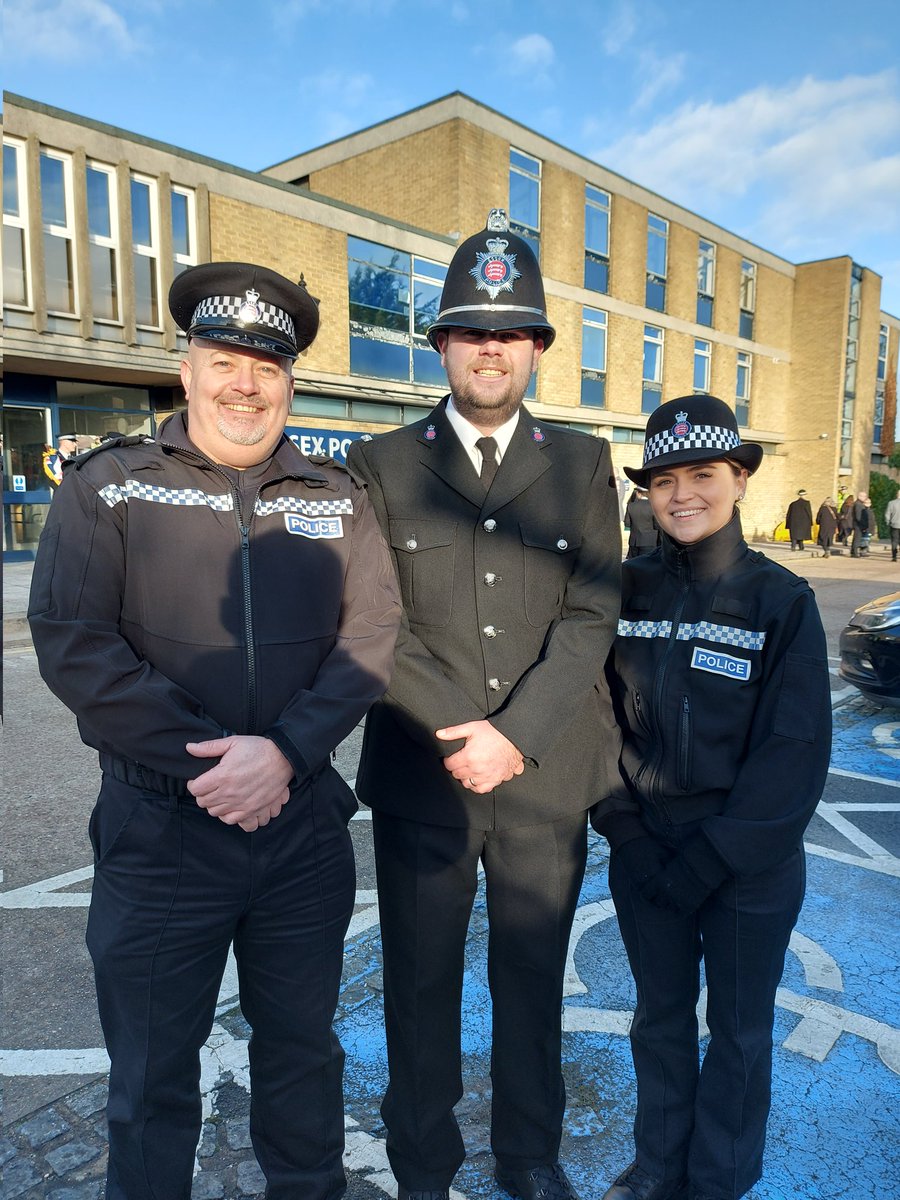 EPWitham's tweet photo. Former Special Constable Mabey at his passing out parade joining @EssexPoliceUK as a full time officer. PC Keyes made a similar move from our volunteer #WithamCSC team & is now supporting Essex in her full time role. Only today PC Mabey's boots were shinier than mine! @EPSpecials https://t.co/xlkTWqsvvr