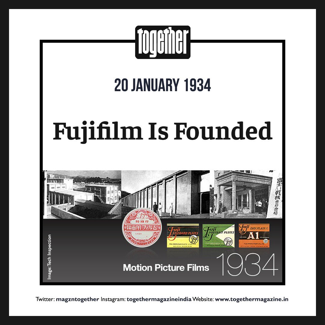 MagznTogether's tweet photo. On January 20, 1934, Fujifilm was founded for the purpose of manufacturing photographic film. After his first decade of existence, the company grew rapidly and soon began to expand in the direction of other areas.

#Fujifilm #Photography #XrayFilm #RankXerox #TogetherMagazine https://t.co/lac0yOvrXw