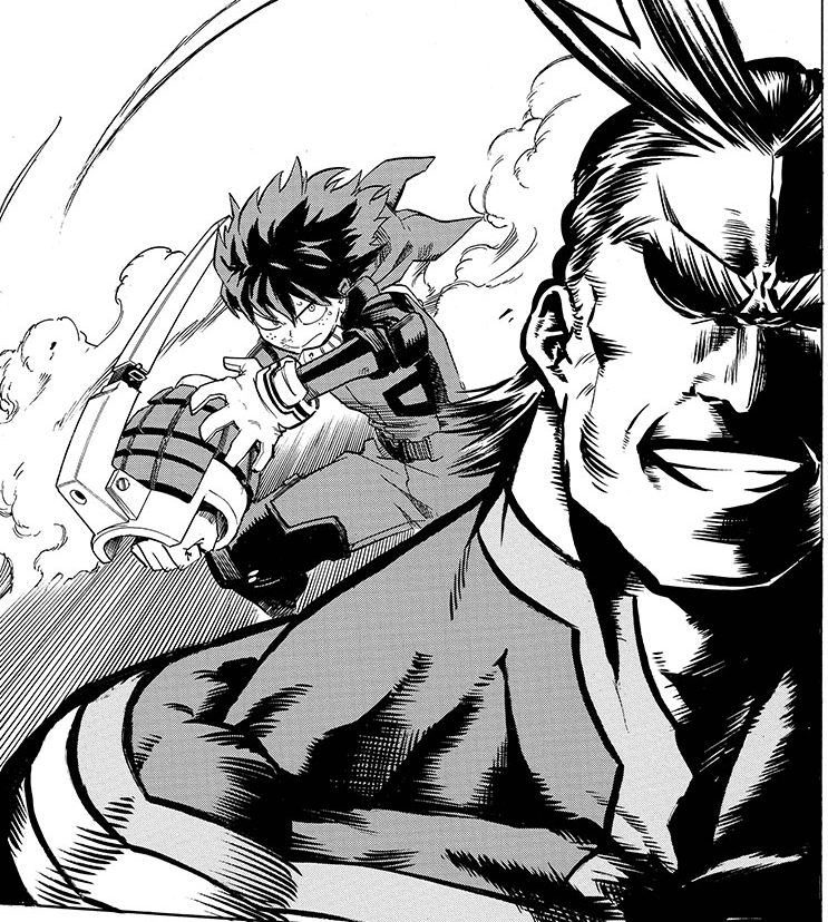 I'm forever in love with how smooth and soft everything looks in Momo/Todo vs Aizawa. His style evolved a lot. 