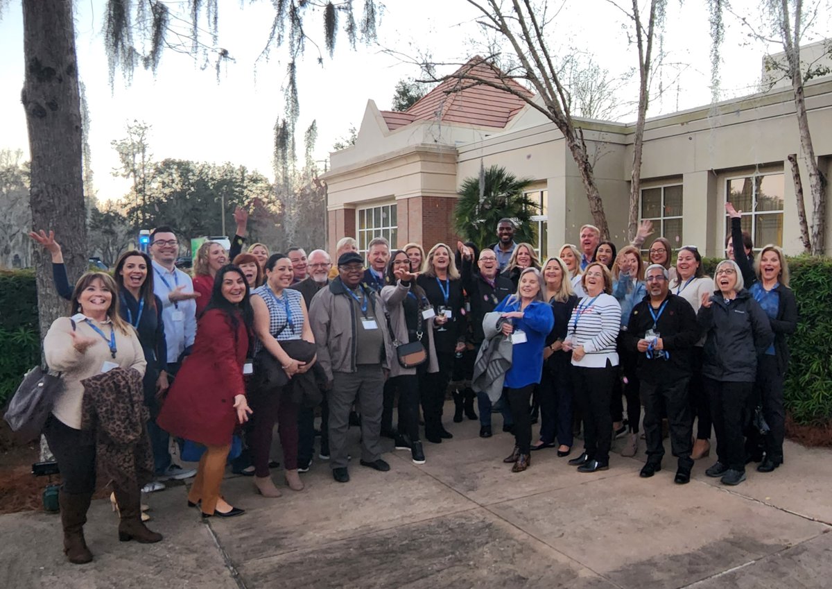 HelmsBriscoe's tweet photo. Our Florida team is tossing confetti to celebrate another great year! Thank you to the @UFHilton and @Gainesville for hosting our Florida team meeting this week! #WhyHB https://t.co/ZZbWrZ50lC