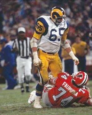 SoCalRamsBC's tweet photo. #FlashbackFriday. No. 6️⃣5️⃣, @RamsNFL Offensive Guard @TomMackHoF wearing the Blue, Yellow & White. #SoCalRamsBoosterClub #SoCalRams #LosAngelesRams #LARams #RamsHouse #TomMack https://t.co/6bOKzEBYf9