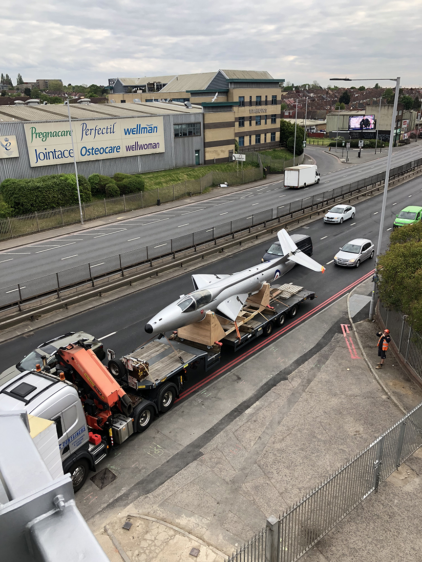 Really good to see <a href="/VanguardStorage/">Vanguard Storage</a> doing a beautiful job of refurbing and repositioning Hunter WT555 in its Staples Corner self-storage facility in north-west London. Top marks to all involved in preserving an important piece of British aviation history. Superb! #coldwarjets
