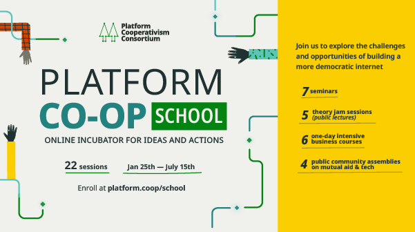 📝 @platformcoop  y @cobi_mx  te invitamos al curso“Digital Democracy Forum” para aprender sobre la democracia digital.

➡️Dirigido a: Organizaciones, academia y gobierno.
➡️ Curso en inglés.

👉Inscríbete aquí: platform.coop/school

#platformcoop #school