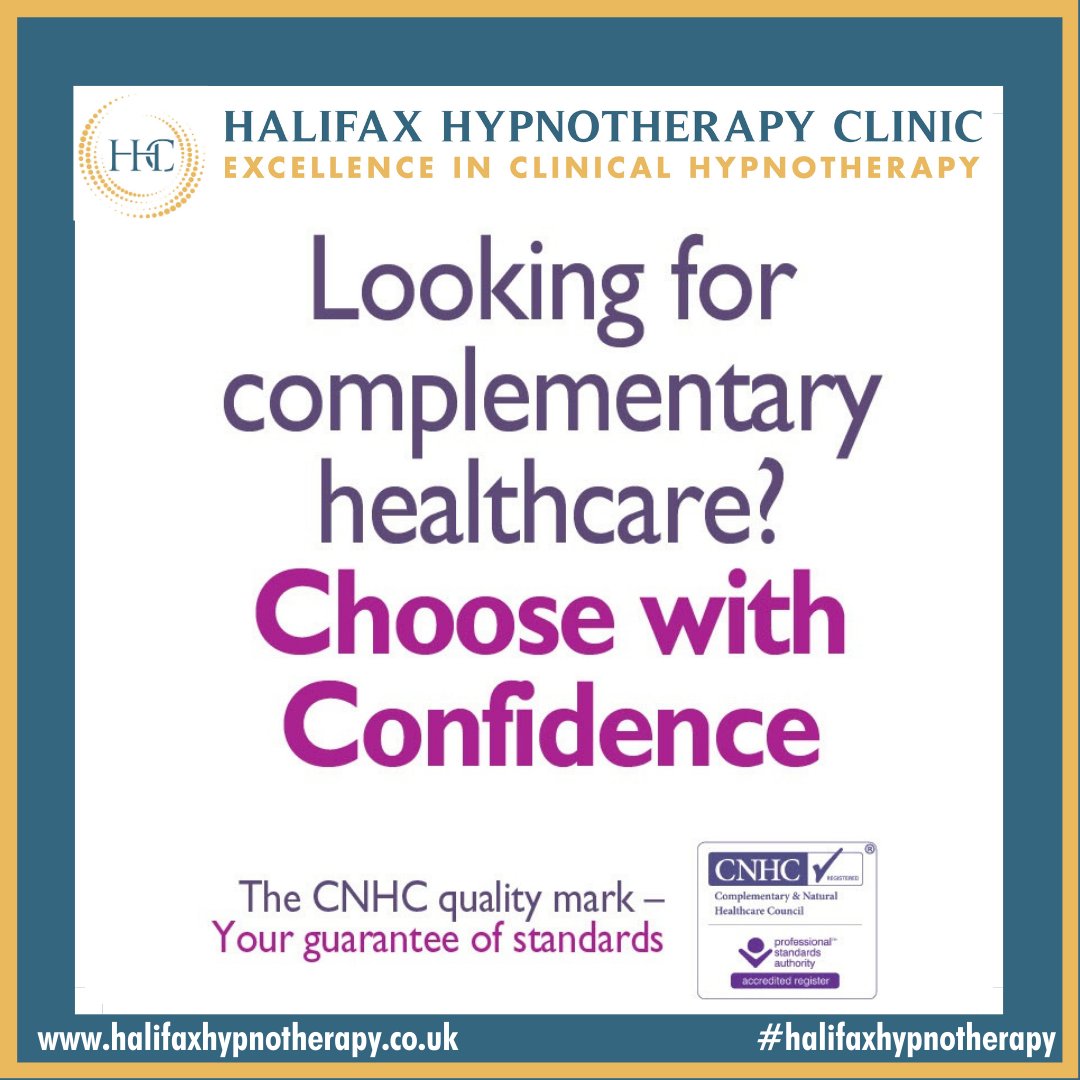 halifaxhypno's tweet photo. Proud that all our therapists are CNHC registered
This means they meet national standards and abide by CNHC’s Code of Conduct, Ethics and Performance - Your guarantee of standards. 
#hypnotherapy #halifaxhypnotherapy #halifax #westyorkshire #cnhc #workwiththebest https://t.co/AvVAJ5JjwR