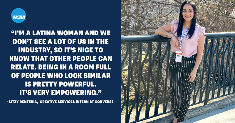 NCAA's tweet photo. Read how the NCAA Ethnic Minorities and Women’s Internship Grant is creating opportunities, progress in college athletics ⤵️