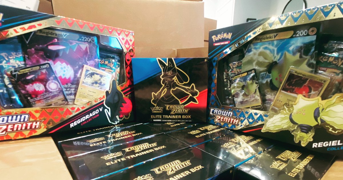Crown Zenith has arrived! 🤌Stop on by twitch.tv/beefy_brett at 7pm EST later tonight! #pokemontcg #crownzenith #twitch #livebreaks #pokemoncards