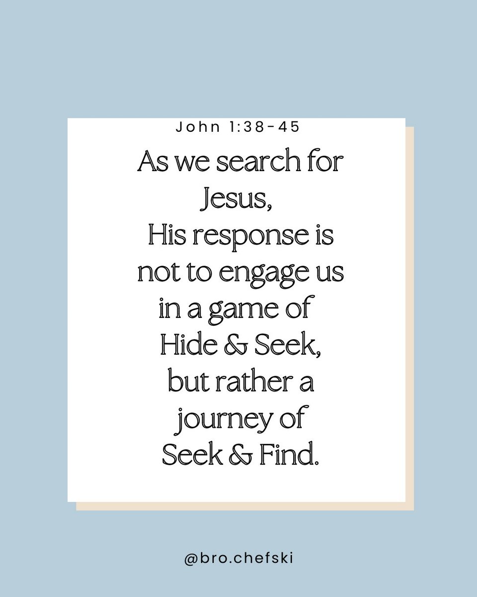 BrotherOlschew1's tweet photo. Jesus wants a relationship with us and therefore doesn’t go and hide somewhere in the cosmos waiting for us to stumble upon Him. 
Rather He desires to engage us. How have you sought Him? https://t.co/K3EOY1VNE6