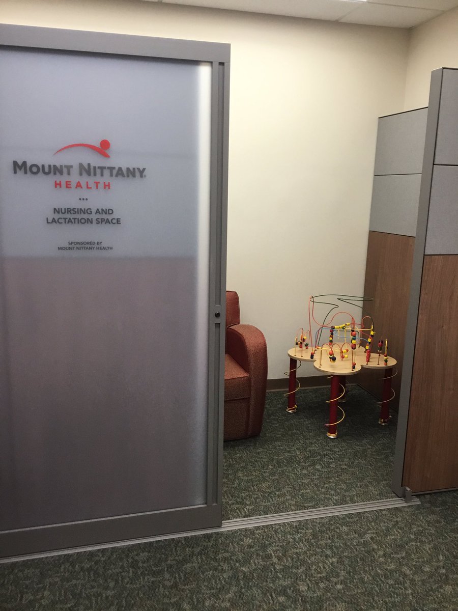 SchlowLibrary's tweet photo. MASSIVE thanks to @MountNittany Health for our shiny new #NursingAndLactationSpace including a fun bead toy to keep older kids entertained! Check at our #ChildrensServices Desk for more information, or if you’d like to use the space. https://t.co/S7MAiypt0N