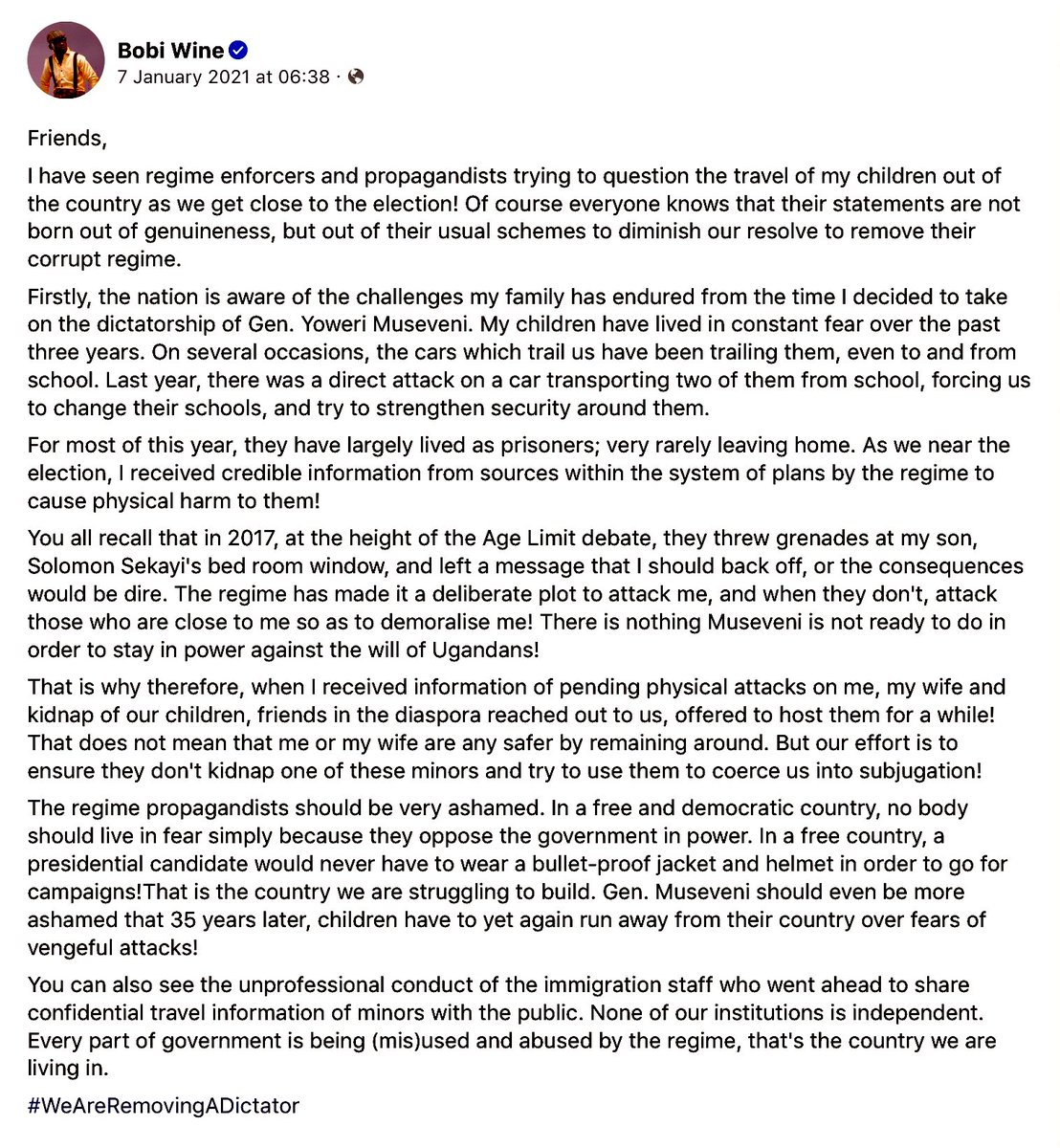 EvaNyanzi's tweet image. RE: #EntebbeAirport

It is recalled that, nearing the Jan 2021 polls, an airport/airline staff member violated privacy laws by leaking confidential travel details of minors i.e the children of @HEBobiwine and @BarbieItungoK, who had received threats to cause physical harm to them