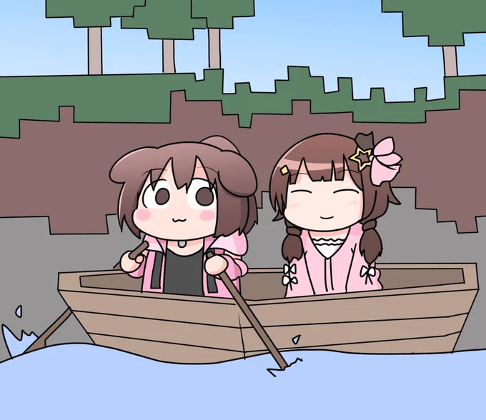 後ろにそらちゃんを乗せて走るドキドキころさん #soraArt #できたてころね 
