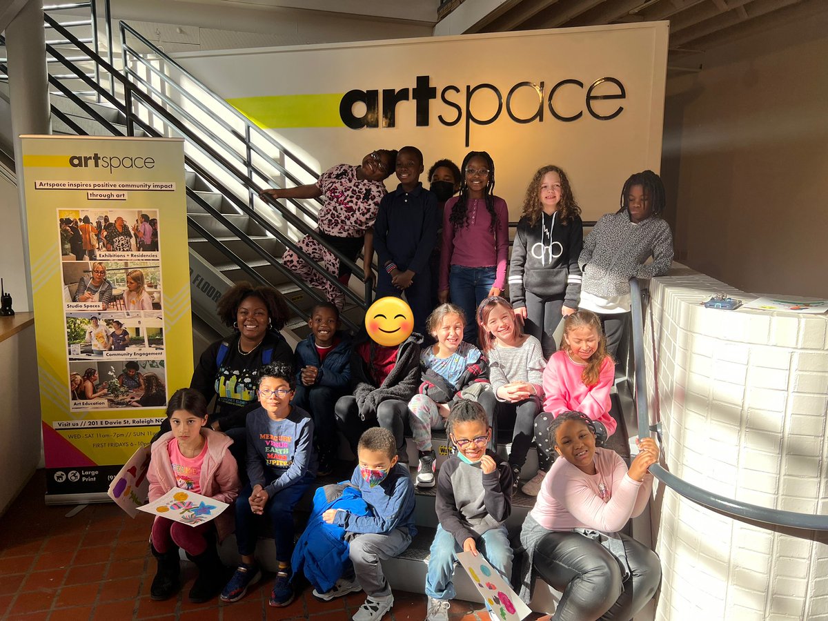 Ms_AThompson's tweet photo. Today at @artspacenc we toured the museum, spoke with an artist, and got to create our own masterpiece! 
10/10 highly recommend 😁 https://t.co/NIE2JgORwZ