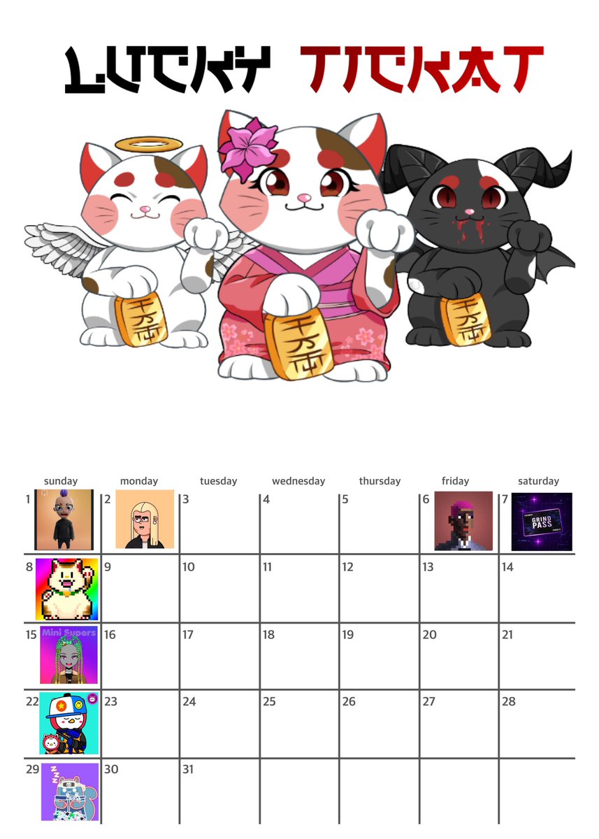 tickatsnft's tweet photo. Previous and upcoming NFT giveaways for our community on top of amazing collabs thanks to our CMs ❤️

January : 1 Monthly NFT giveaway @ThePossessedNFT + 7 others during the month 🙏

We are a free mint collection really different ❤️

Join our raffles: https://t.co/fv6YaDkyjM https://t.co/vx5Xpu1pzK