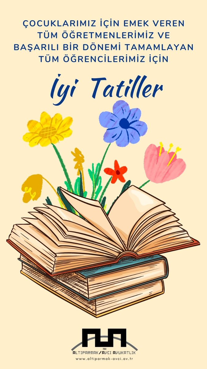 Sevgili öğrenciler, saygıdeğer öğretmenler... İyi tatiller 

<a href="/av_omeravci/">Av.Arb.Ömer Avcı</a> <a href="/cuneyd6parmak/">Cüneyd Altıparmak</a> <a href="/altiparmakemine/">Emine Altıparmak Varan</a> @kadirrtokk <a href="/OdtamTR/">ODTAM - MEMARC</a> <a href="/emagduriyet/">e-magduriyet</a> <a href="/TriaLegalTR/">TriaLegal</a>