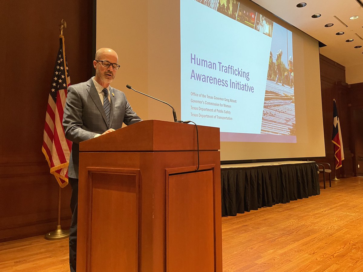TxDOT's tweet photo. “Making individuals, our employees, our partners aware of what trafficking is and the signs of human trafficking is one of the best things we can do and that’s what our training does.” - @TxDOTCEO https://t.co/FOsY9I7oXs