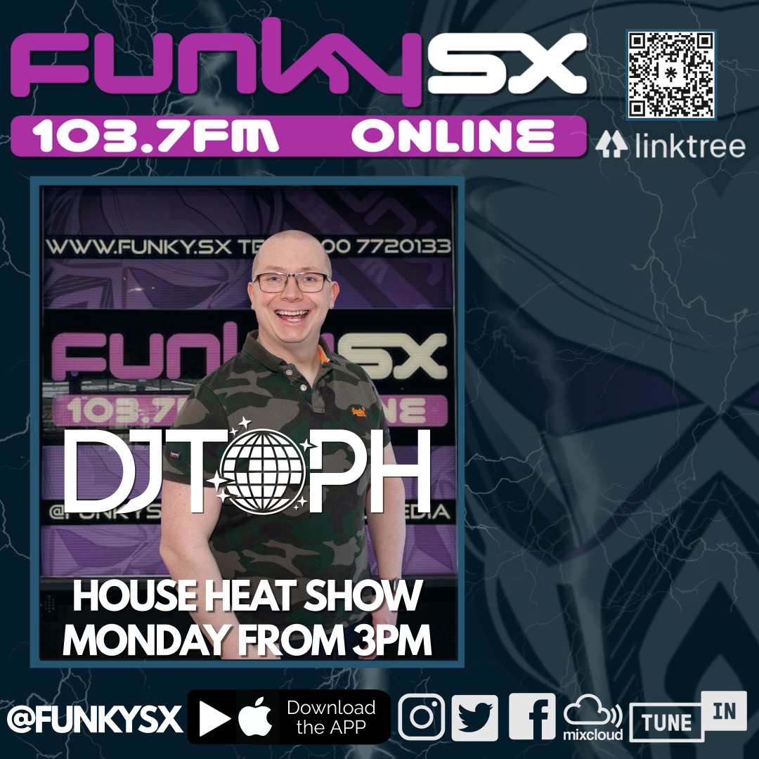 We are excited to announce a brand new show each and every Monday with DJ Toph

DJ Toph the HOUSE HEAT SHOW on
103.7FM and of course linktr.ee/funkysx