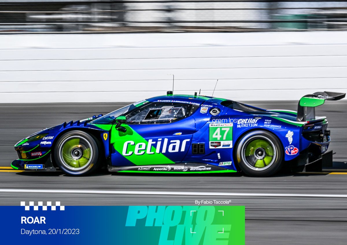 CetilarRacing's tweet photo. The first, official image of our new #ferrari296gt3 #number47 on track ๐๐ #photolive #livefromtrack #fabioTaccola image @IMSA @DAYTONA @FerrariRaces https://t.co/n4urED3aGX