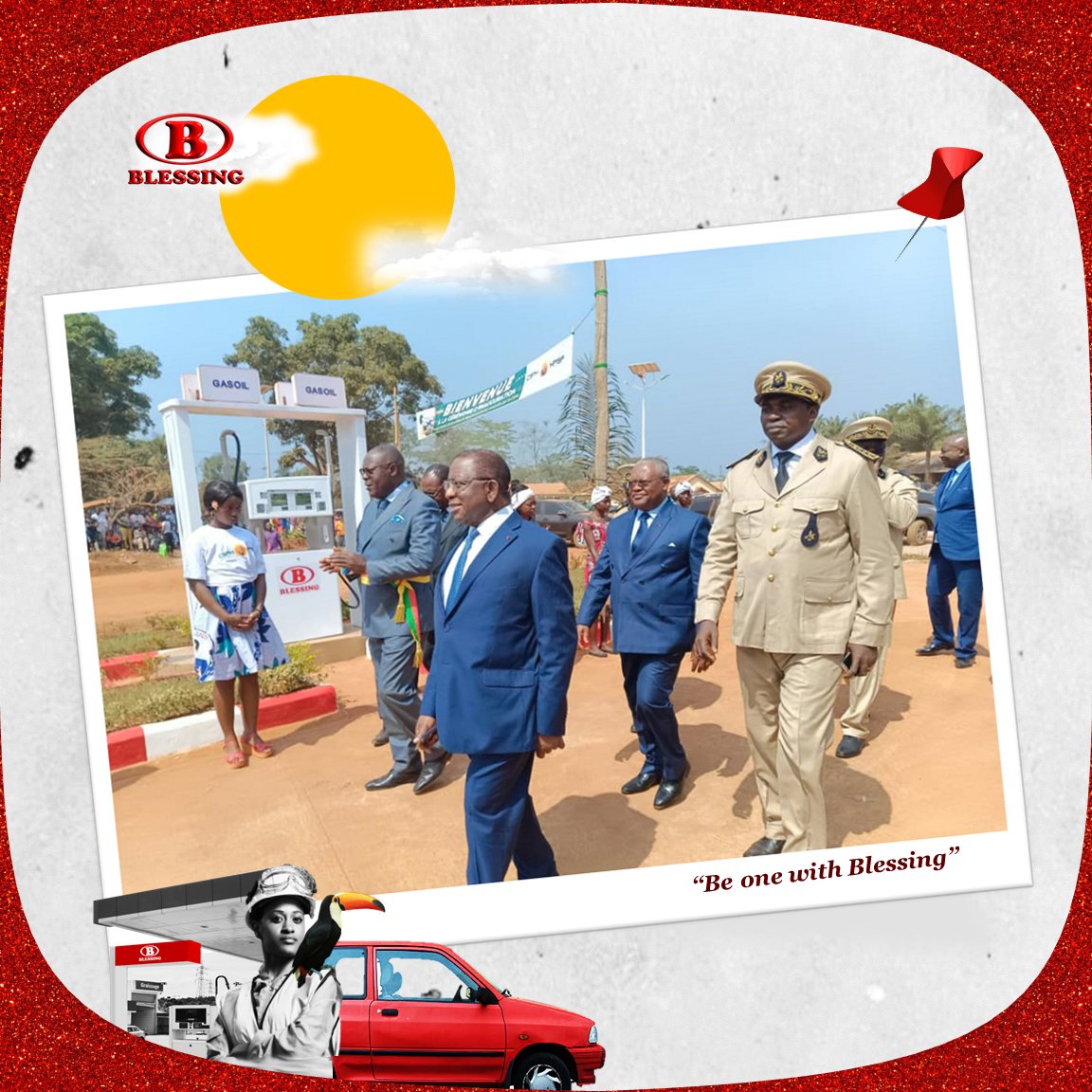 Blessingcmr's tweet photo. Merci à Monsieur le Ministre du Commerce Luc Magloire MBARGA ATANGANA et Monsieur le Ministre de La Fonction Publique Joseph LE, pour leur présence à l'ouverture de la 38ème station BLESSING NGUELEMENDOUKA ce 19 Jan. 2023🇨🇲. #BeOneWithBlessing #BOWBlessing #stationblessing https://t.co/Kf5YIIjxyN
