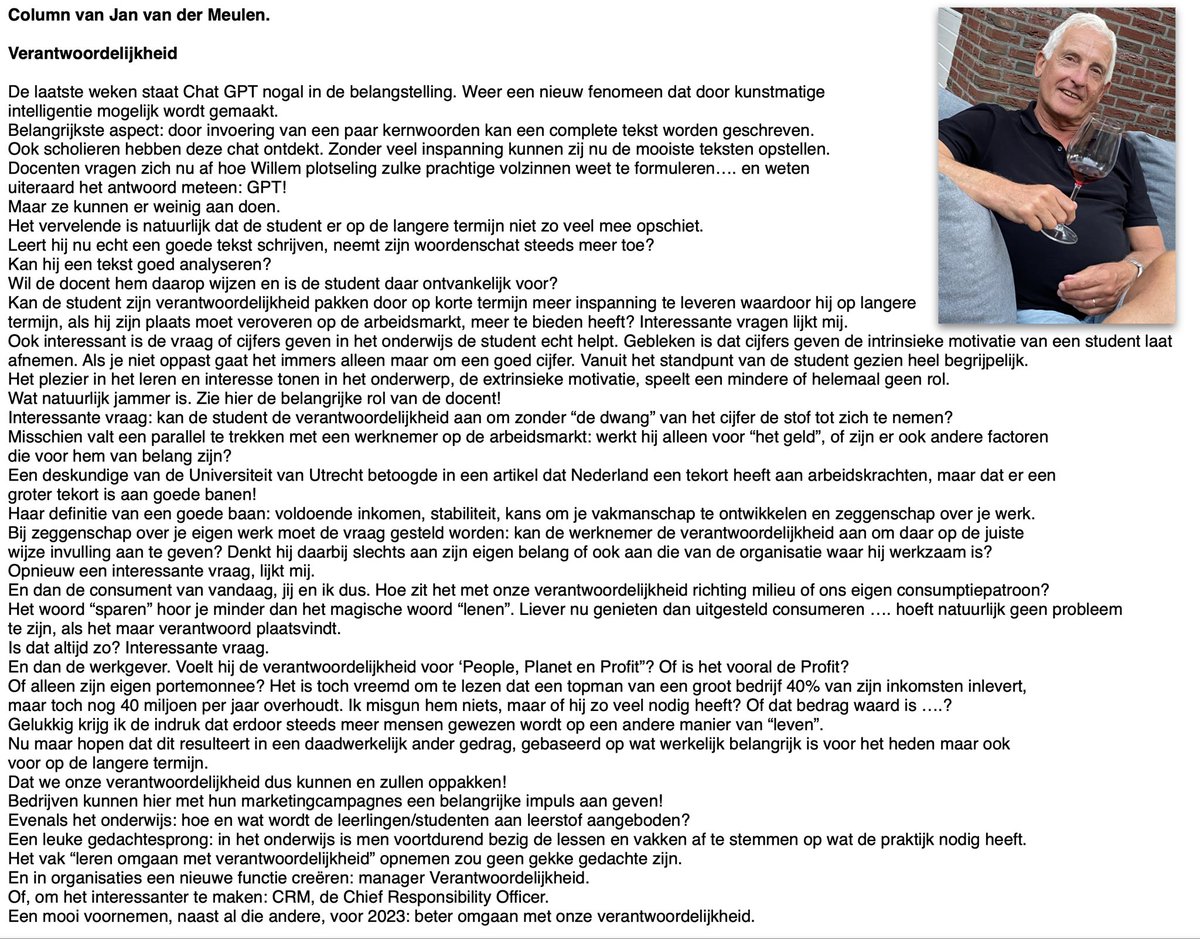 Hier mijn column van januari. ‘Verantwoordelijkheid’.