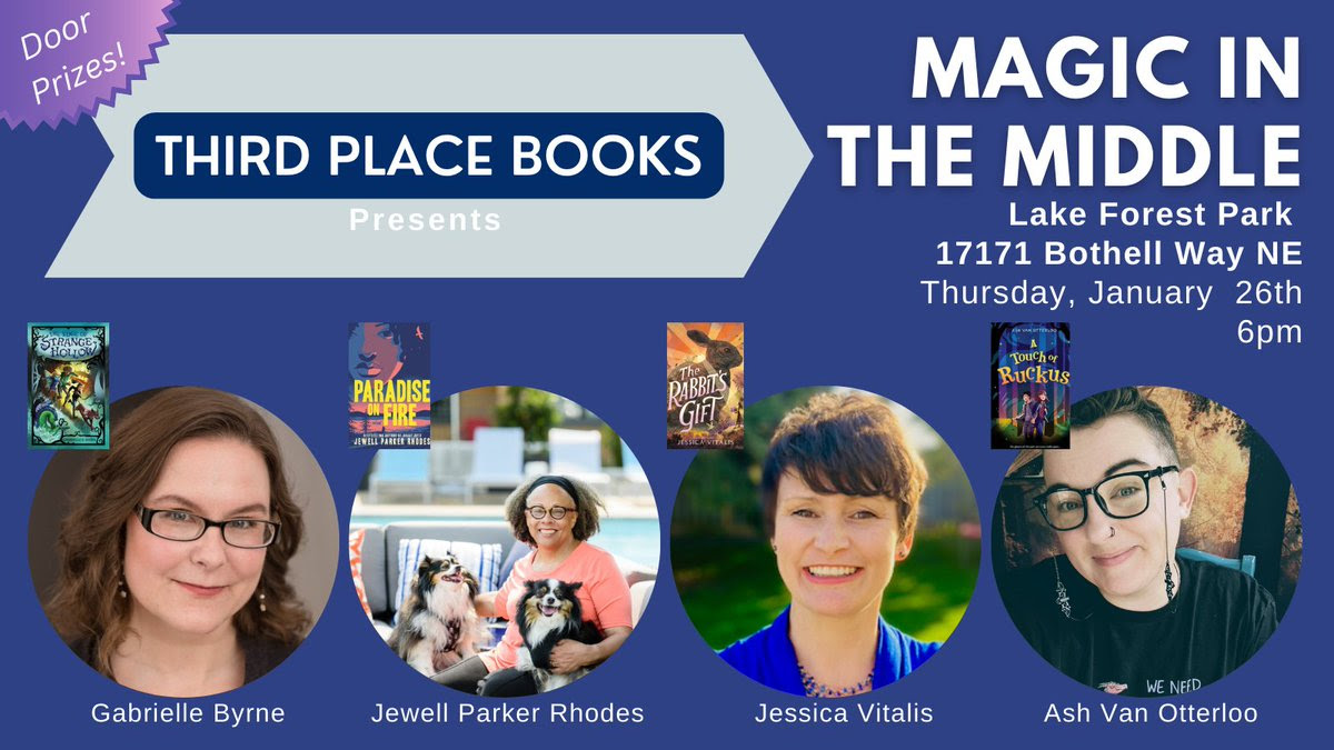 Twitter friends! Don't miss out on this in-person FREE panel in Seattle Jan 26th with @jessicavitalis @AshVanOtterloo and <a href="/jewell_p_rhodes/">Dr. Jewell Parker Rhodes</a>. We will all be answering questions and reading from our latest magical middle grade.  You can register here: thirdplacebooks.com/event/jessica-…