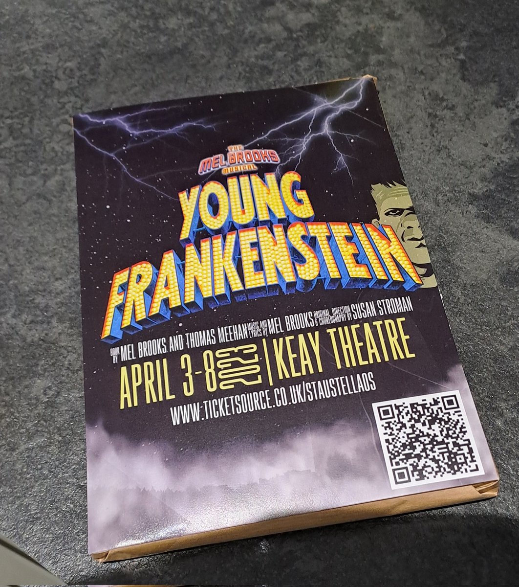 The posters for our April Young Frankenstein production are here!! Please book your seats now for our hilarious show this coming Easter. Scan the QR code for further details. @StAustellVoice @CornishGuardian @BBCCornwall