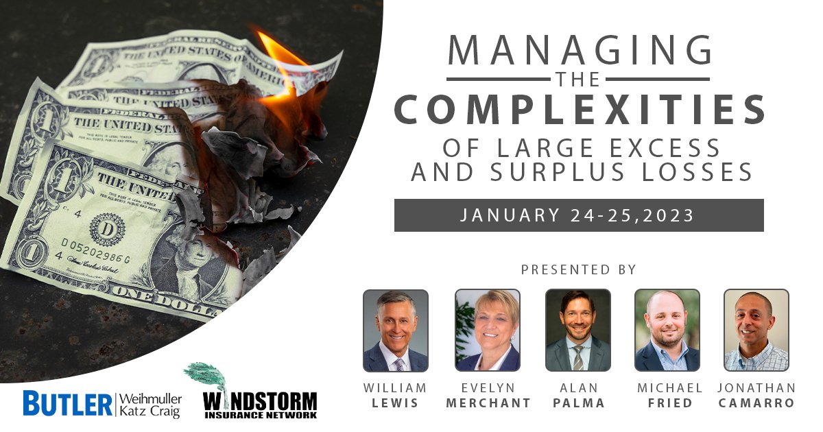 Join Partner William Lewis and co-presenters Evelyn Merchant, Alan Palma, Michael Fried, and Jonathan Camarro as they discuss managing the complexities of a large market loss. Click here to learn more: butler.legal/managing-the-c…
#ButlerLegal #insurancelaw