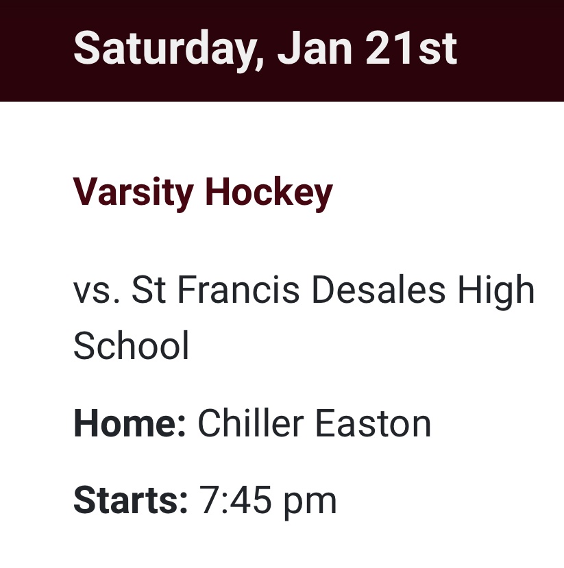 Got plans for Saturday night? Now you do. <a href="/NewAlbanyHockey/">New Albany Hockey</a>