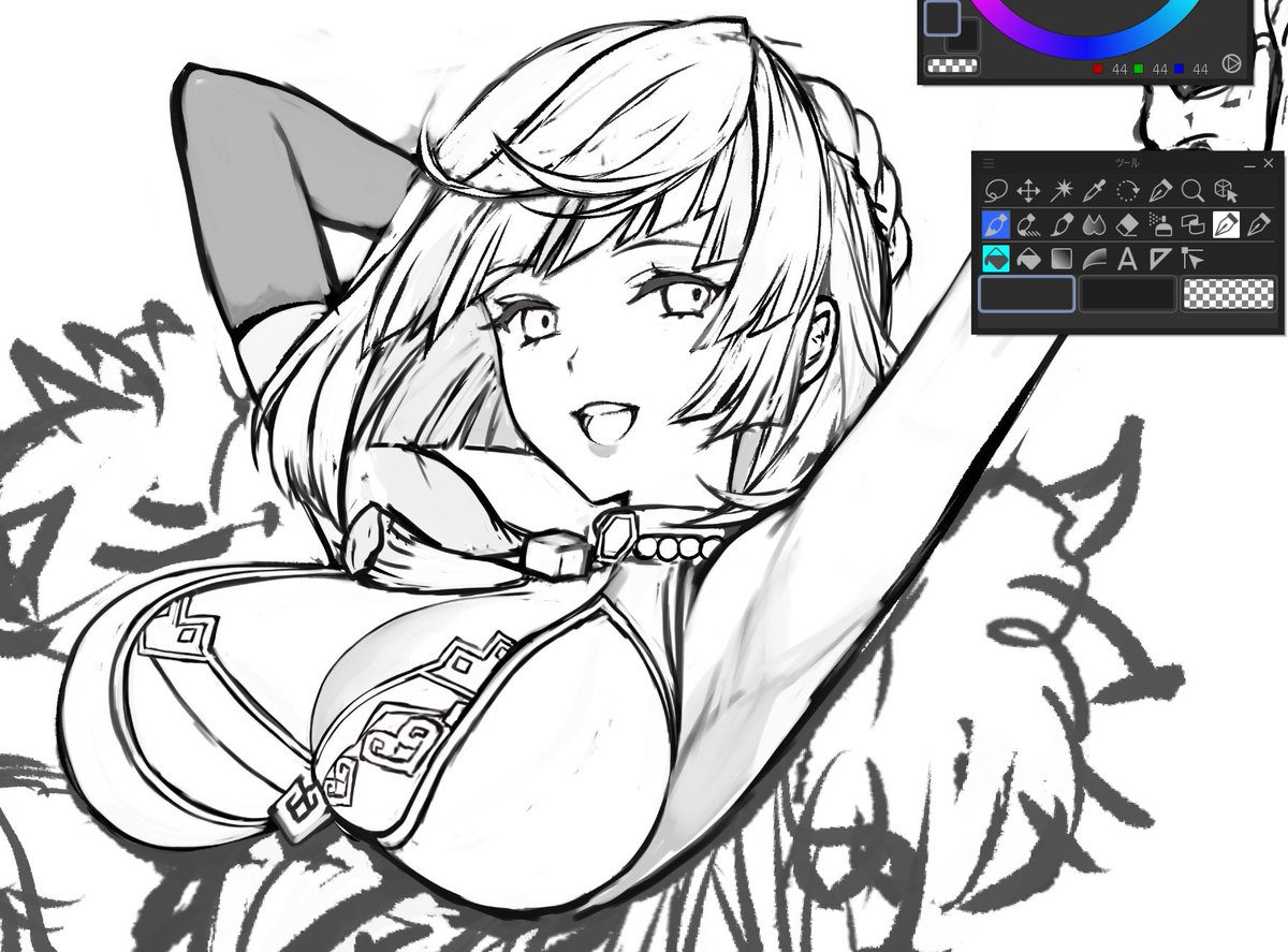 夜蘭 wip (描けば出るを信じたい 