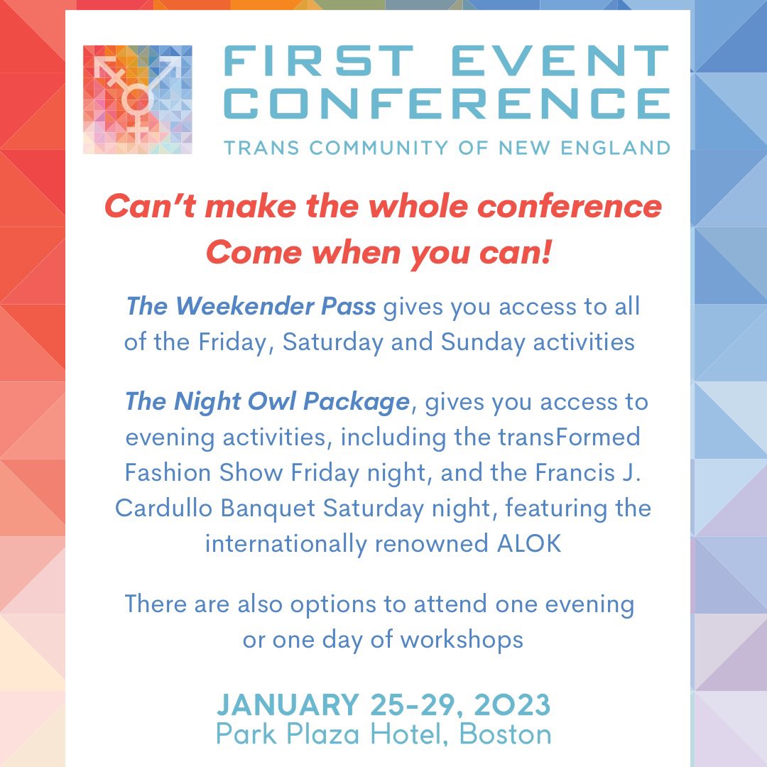 First Event Conference will be held January 25-29, 2023 at the Boston Park Plaza Hotel. You may register at: 
whova.com/portal/registr…